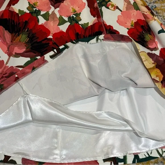 White House Black Market Floral Watercolor Formal Full Midi Skirt - Size 4 - Picture 7 of 14